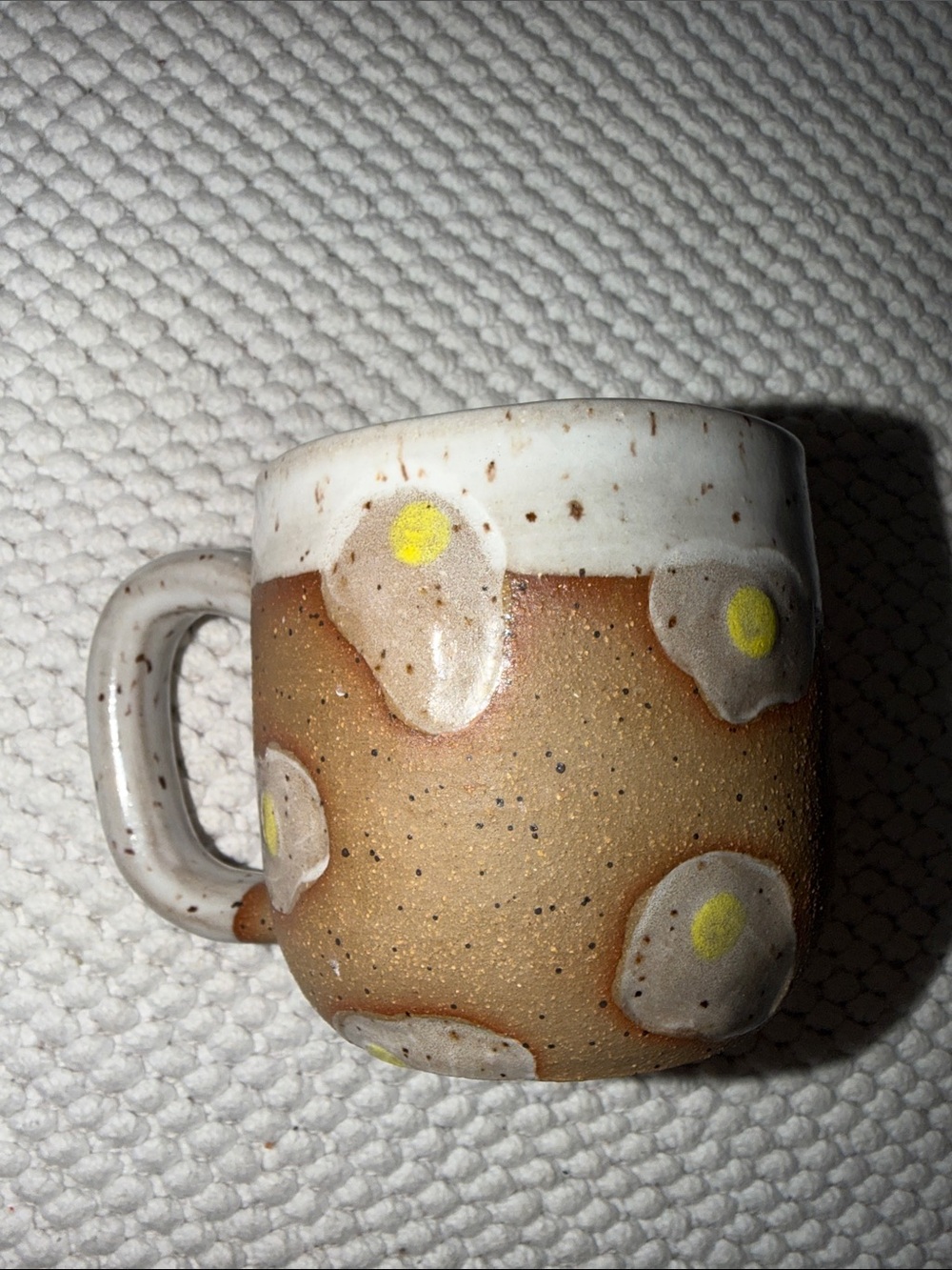 Osso Ceramics Handmade Ceramic Mug in Fried Egg Stamp - 12 oz